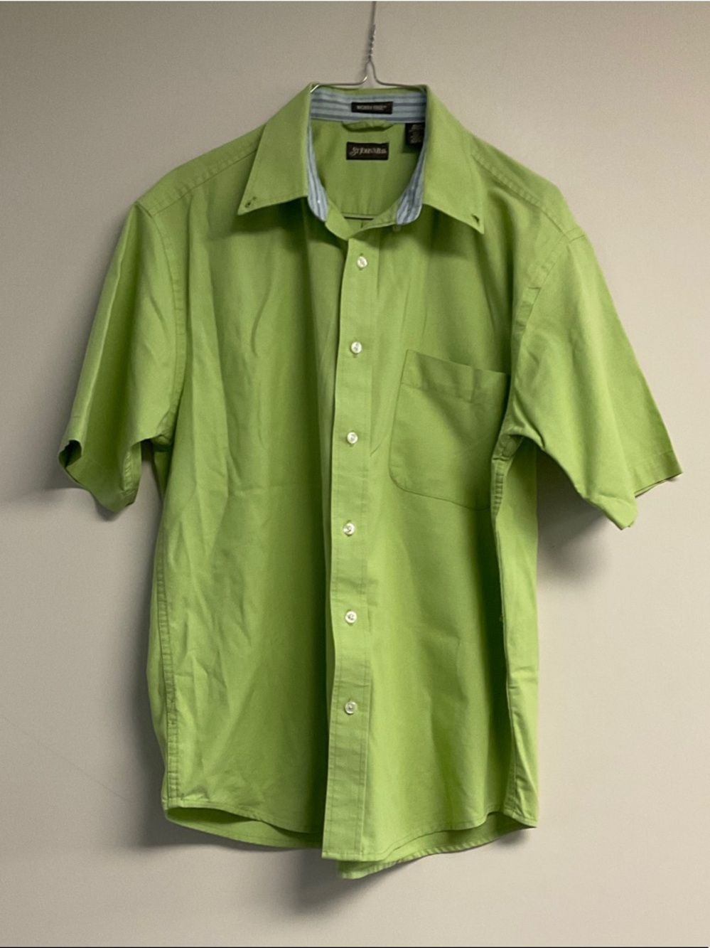 St. John's Bay Lime Green Short-Sleeve Button-Down Shirt